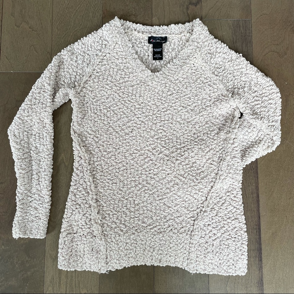 Fuzzy V-Neck Sweater
